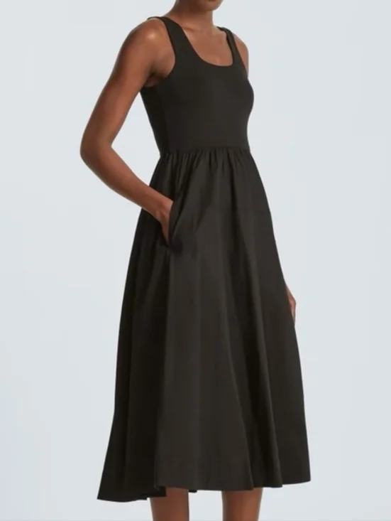 EVERLANE The Riviera Dress Black Pockets Medium - Picture 1 of 12